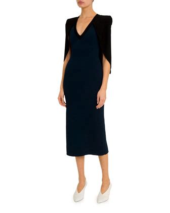 givenchy capelet dress|Givenchy Crepe Capelet Midi Dress .